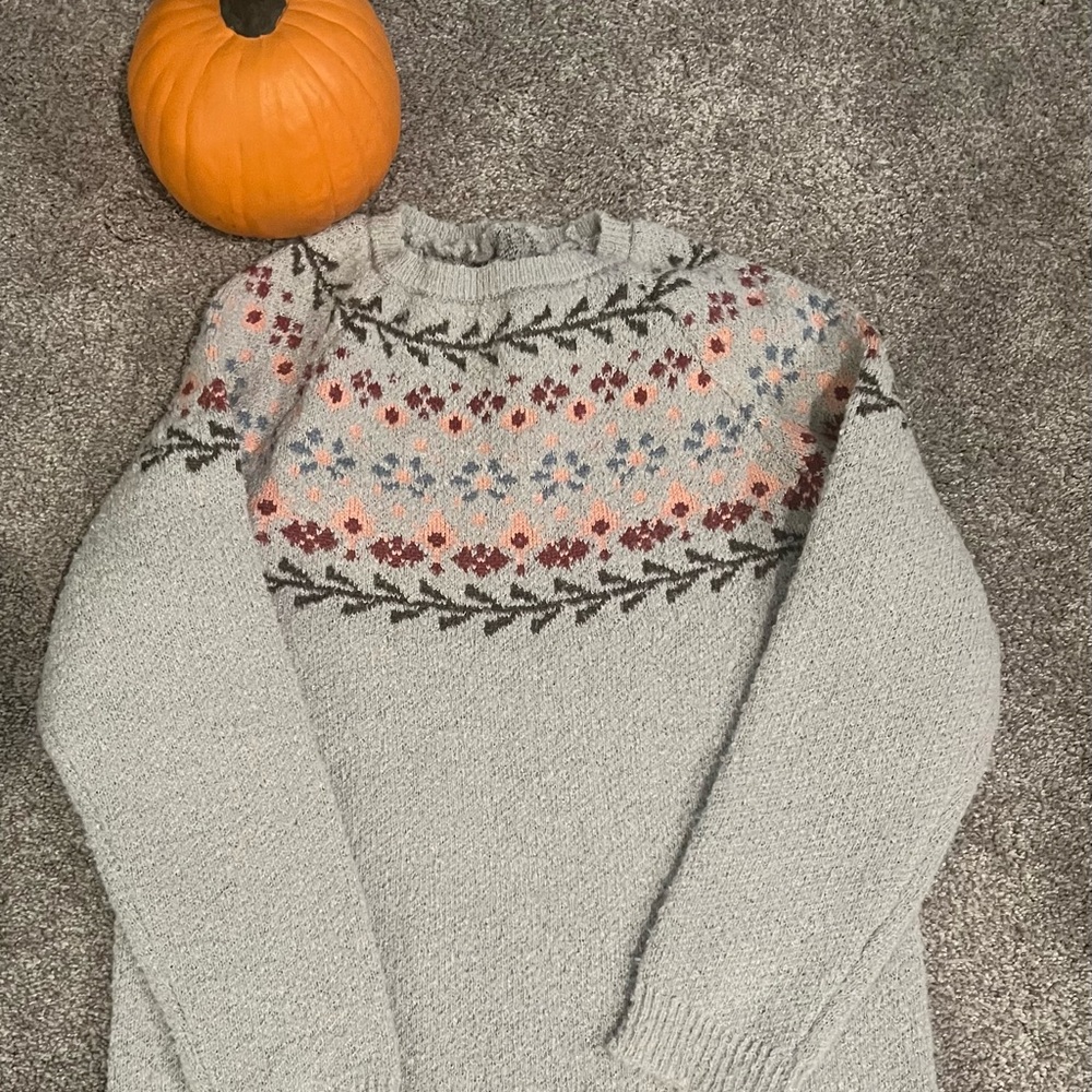 Women's Gray Patterned Sweater